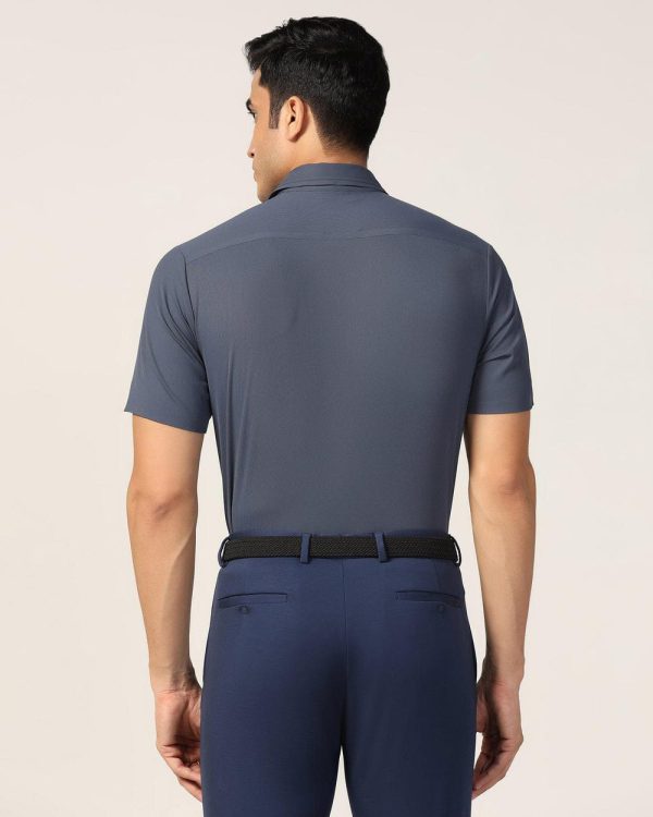 TechPro Formal Half Sleeve Blackberry Shirt-Midnight Blue - Image 2