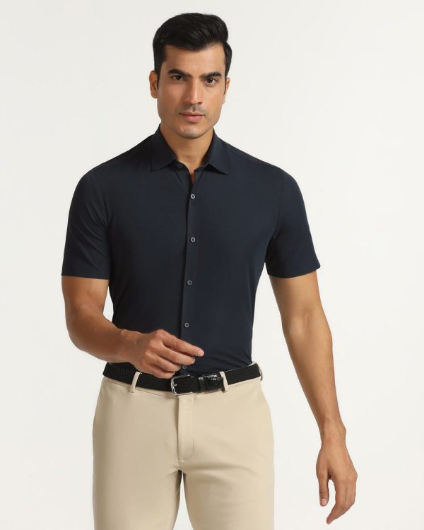 TechPro Formal Half Sleeve Blackberry Shirt-Black - Image 2