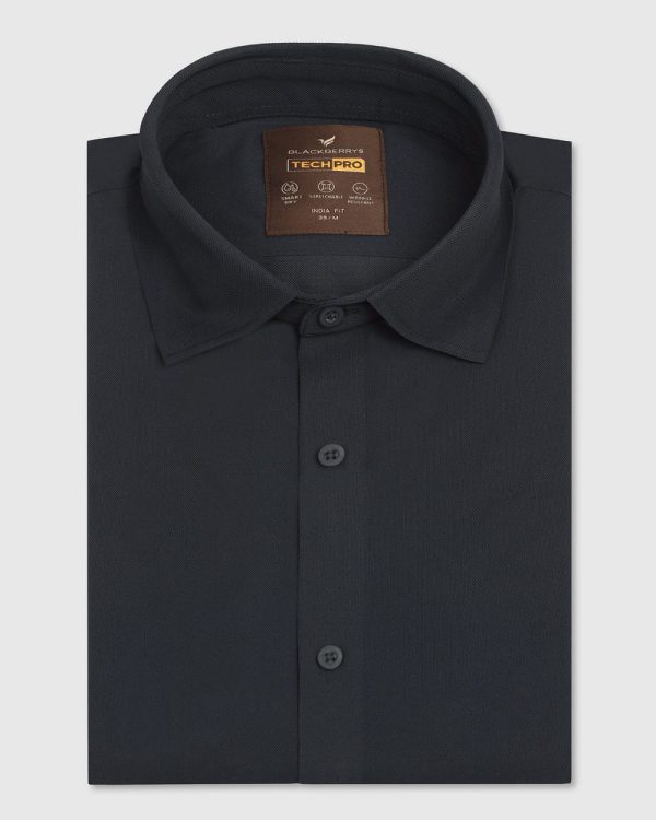 TechPro Formal Half Sleeve Blackberry Shirt-Black - Image 4