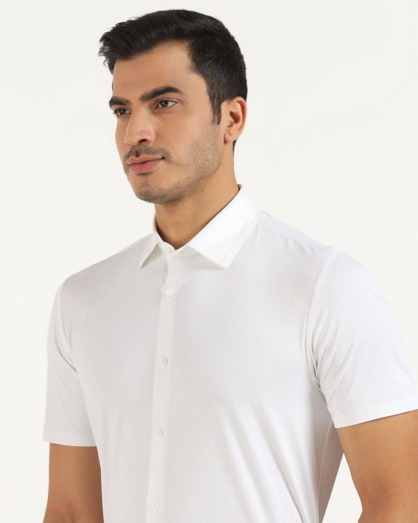 TechPro Formal Half Sleeve Blackberry Shirt-White - Image 2