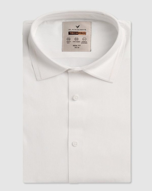 TechPro Formal Half Sleeve Blackberry Shirt-White - Image 4