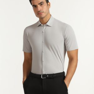 TechPro Formal Half Sleeve Blackberry Shirt-Grey
