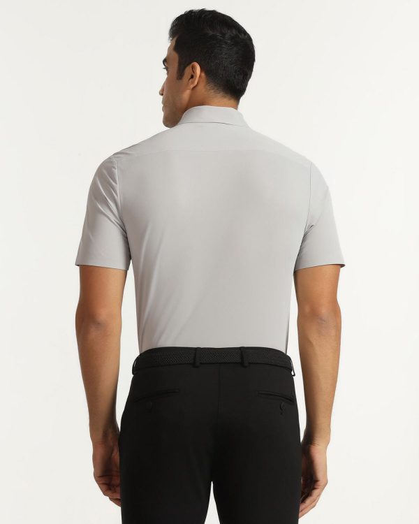TechPro Formal Half Sleeve Blackberry Shirt-Grey - Image 2