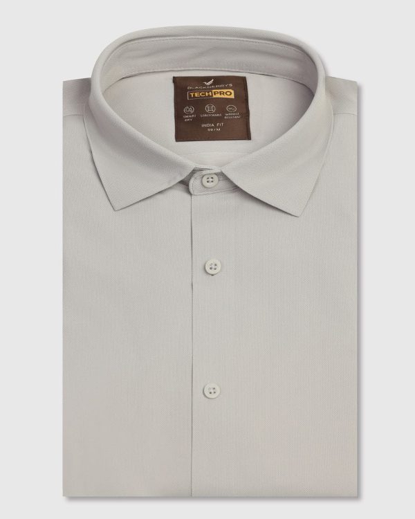 TechPro Formal Half Sleeve Blackberry Shirt-Grey - Image 4