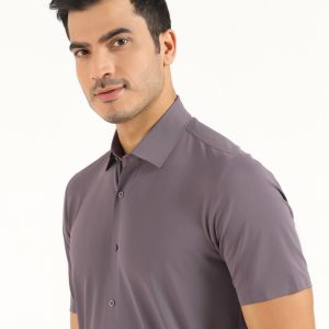 TechPro Formal Half Sleeve Blackberry Shirt-Mouse