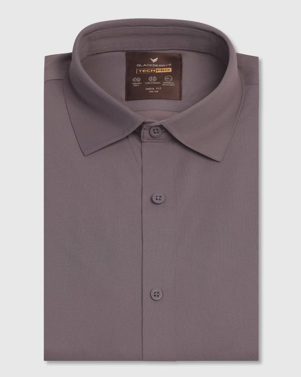 TechPro Formal Half Sleeve Blackberry Shirt-Mouse - Image 4