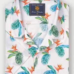 Regular Fit Tropical Cuban Collar Short Sleeve Shirt