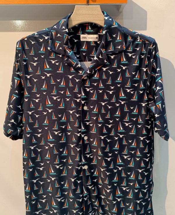 Nautical-inspired printed Half shirt