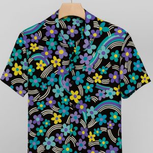 Retro Bloom Half Shirt – Bold, Vibrant, Unforgettable