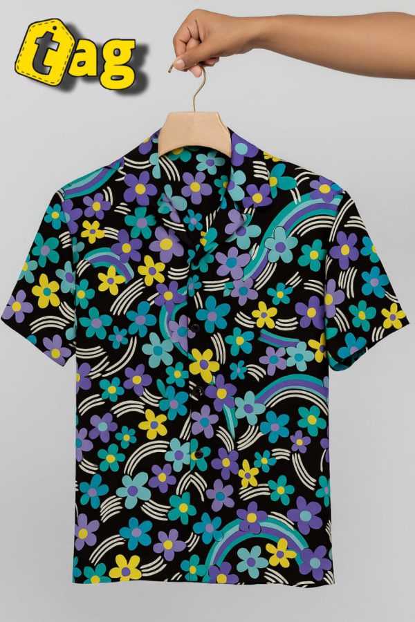 Retro Bloom Half Shirt – Bold, Vibrant, Unforgettable