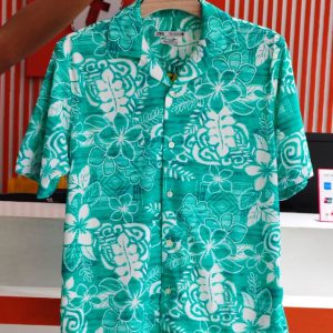 Tropical Green Floral Half Shirt
